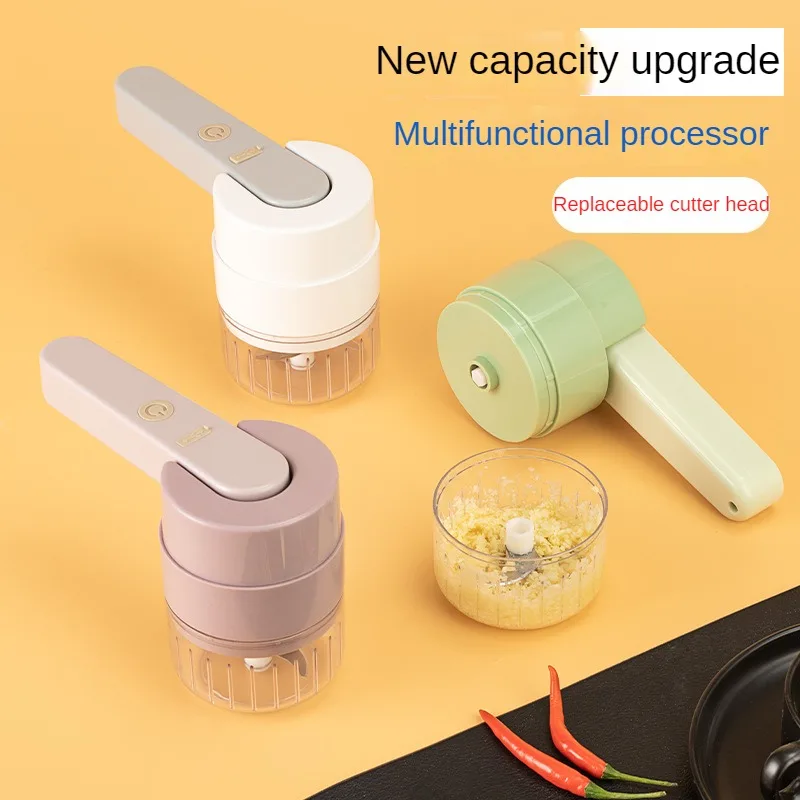 

Multifunctional 6In1 Electric Vegetable Cutter Slicer Garlic Mud Masher Garlic Chopper Cutting Pressing Mixer Food Slice
