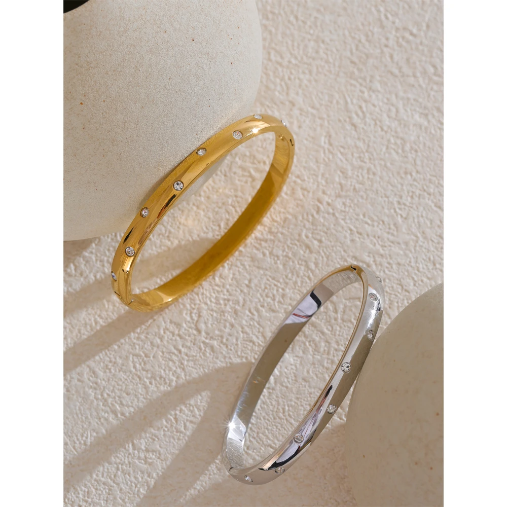 Stainless Steel Cubic Zirconia Bracelet Bangle Jewelry for Women
