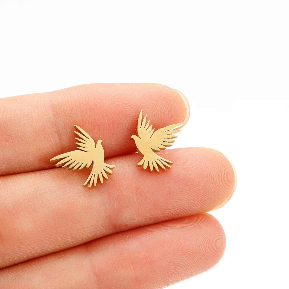 Punk Tier Kolibri Ohr stecker für Frauen Edelstahl Ohr Piercing Ohrringe Korea Schmuck Party Geschenk Aretes – Detail 6