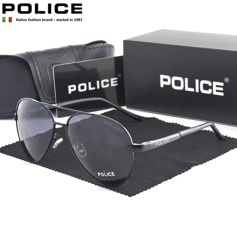 

Luxury Brand POLICE Fashion Polarized Retro Sunglasses Men Brand Designer Fishing Driving Pilot Glasses Male Oculos De Sol 9199