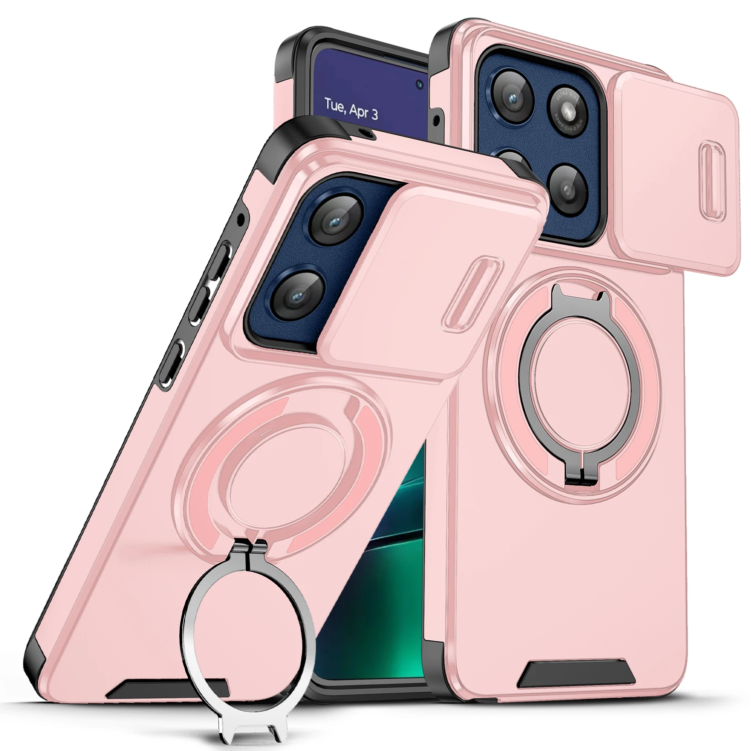 Shockproof Magnetic Stand Phone Case with Ring Kickstand Cover