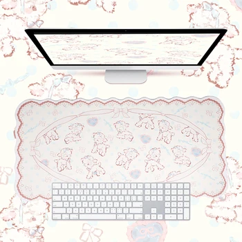 Tappetino per mouse da gioco grande Simpatico agnellino Tappetino da scrivania grande Tavolo da ufficio Tappetino per mouse Kawaii Accessori da scrivania per laptop antiscivolo a prova di acqua