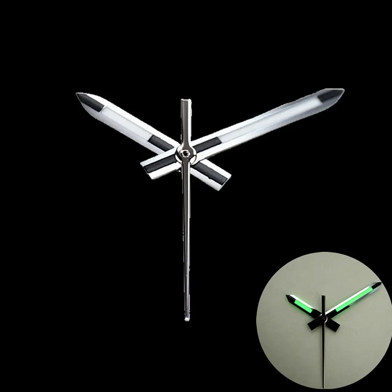 Polished Silver Watch Hands with C3 Green-Yellow Luminous Finish