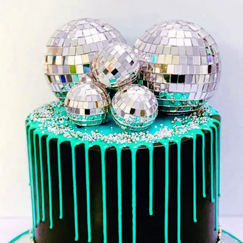 60 Decorazioni A Spirale Palla Da Discoteca Per Feste Anni '70, '80, '90 – Multicolore E Argento