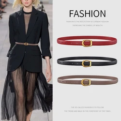 Women's Leather Thin Belt Simple and Fashionable Net Red Decorative Belt Matching Coat Skirt Jeans Belt High Quality Brand Belt