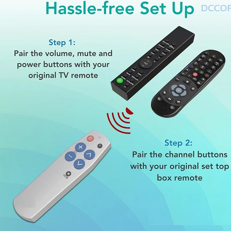 Universal Smart IR Learning Remote Control with 7 Programmable Buttons for Home Entertainment Devices