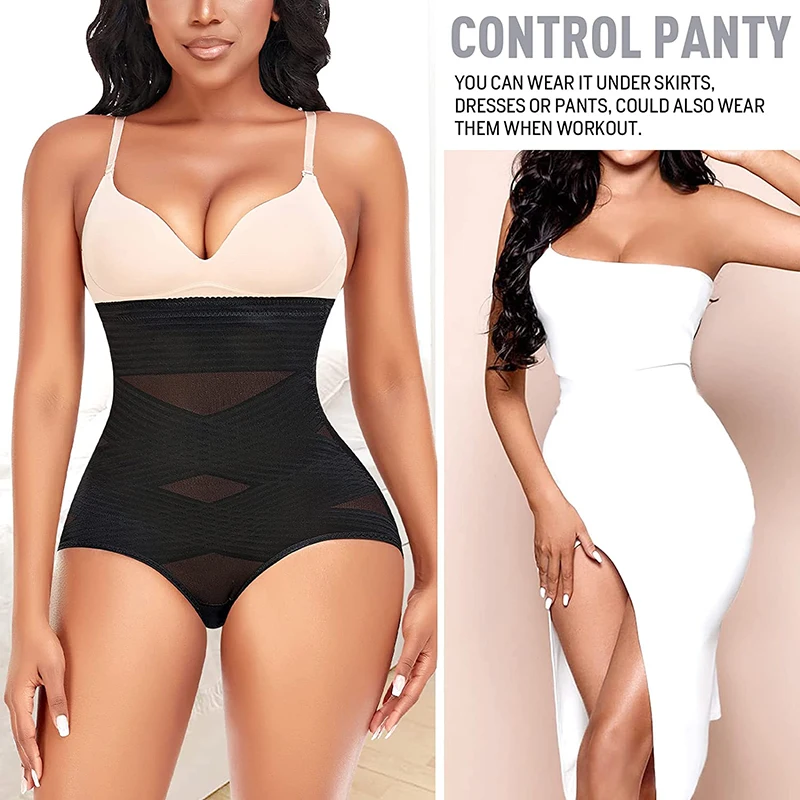 High Waisted Women Thong Panty Shapers for Tummy Control Slimming Butt Lifter Belly Shaping Waist Trainer Body Shapewear