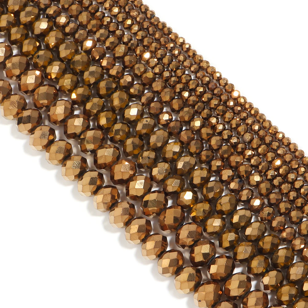 Round Faceted Colorful Glass Beads for Jewelry Making and DIY Projects