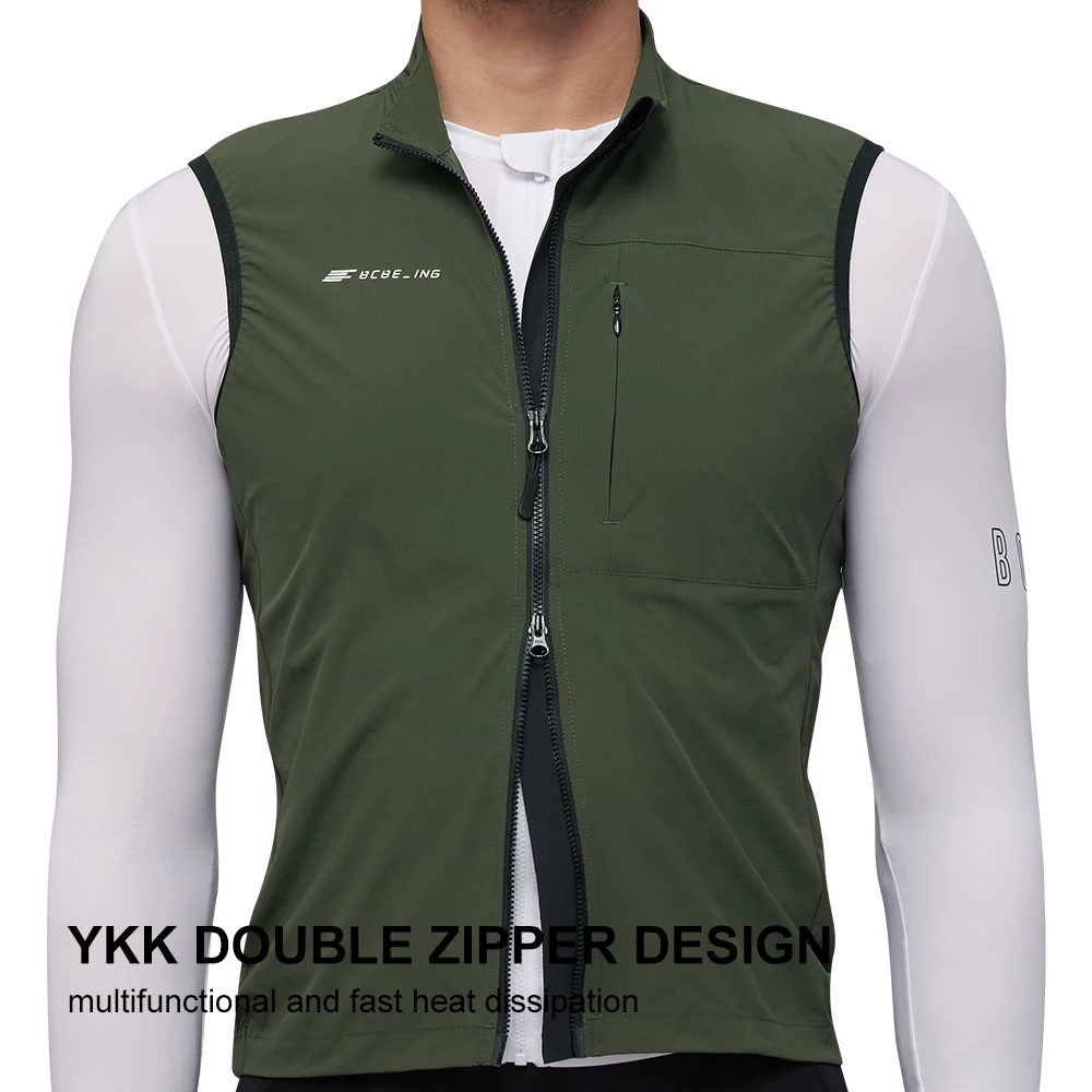 BCBE-ING Männer Radfahren Weste Ärmellose Winddicht Radfahren Gilet Leichte Atmungsaktive Fahrrad Weste YKK Zip Chaleco Ciclismo Hombre – Detail 10