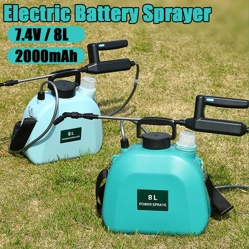 New 8L Gardens Electric Sprayer 7.4V 2000mAh Battery Sprayer With 3 Nozzles Shoulder Automatic
