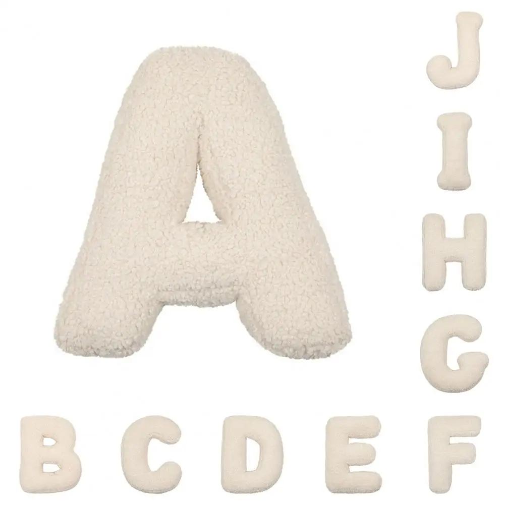 Alphabet Plush Pillow Lambswool Fabric Pillow Plush Alphabet Letter Shape Pillow for Sofa Bed Couch Office Car Seat Decoration 5
