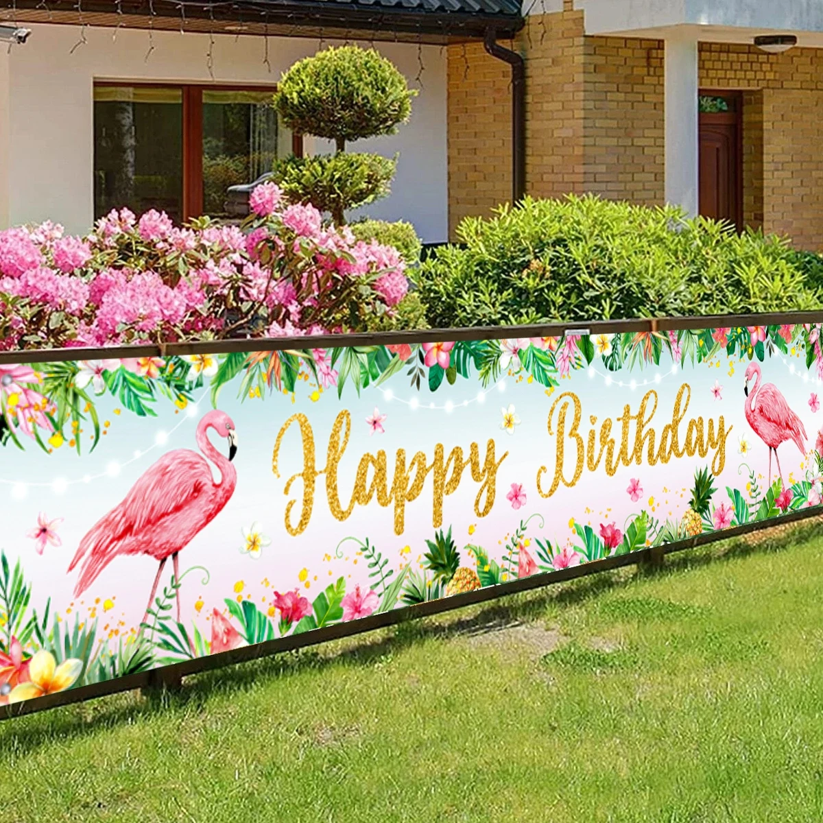 Hawaii Happy Birthday Banner Palm Leaf Holiday Summer Party Hawaii Party Supplies Hawaiian Tropical Party Decoration Banner