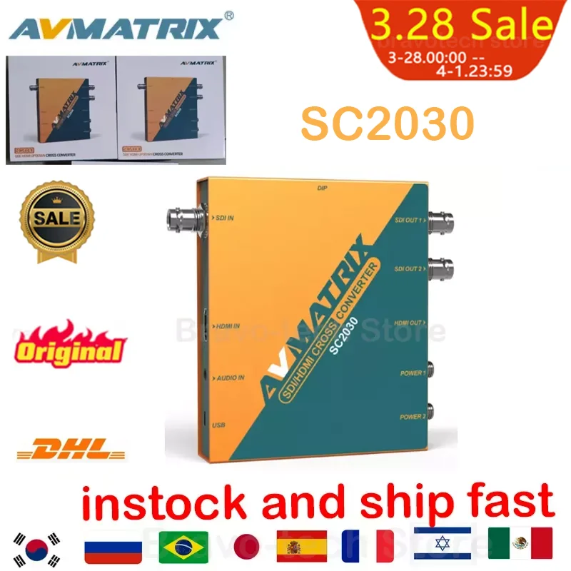 AVMATRIX SC2030 SDI to HDMI-Compatible Signal Converter 3G-SDI Scaling Cross | Электроника