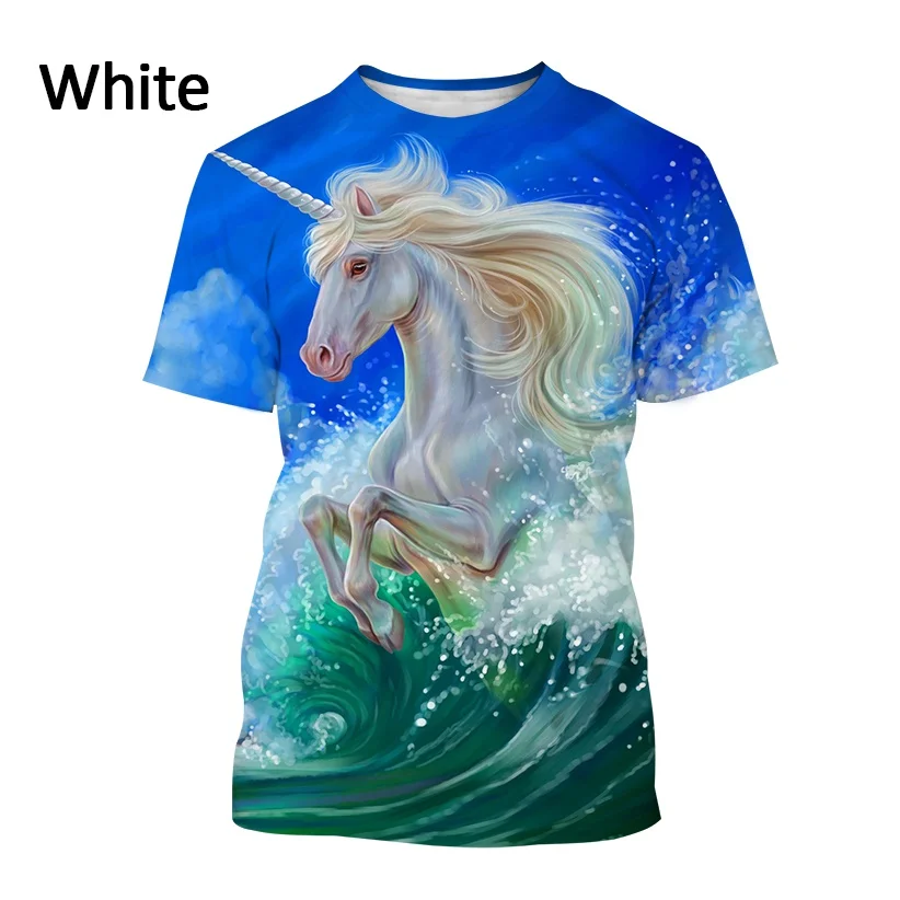 

Rainbow Unicorn 3D Printed T-shirt Summer Fashion Unisex Cute Animal Harajuku Short Sleeve Top