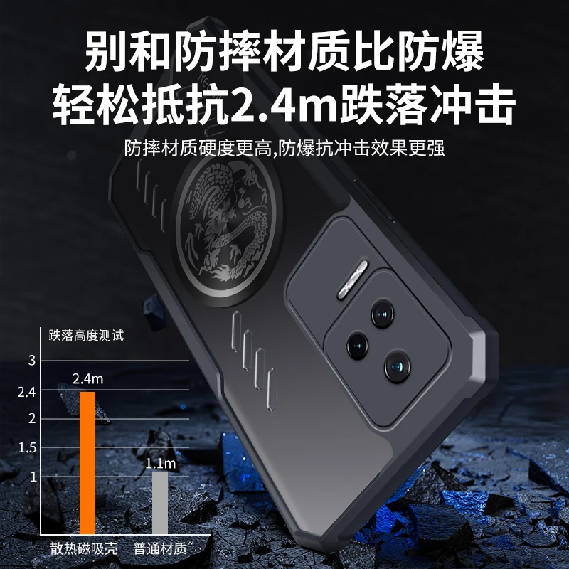 Dragon Totem Graphene Cooling Shockproof Transparent Phone Case with Heat Dissipation