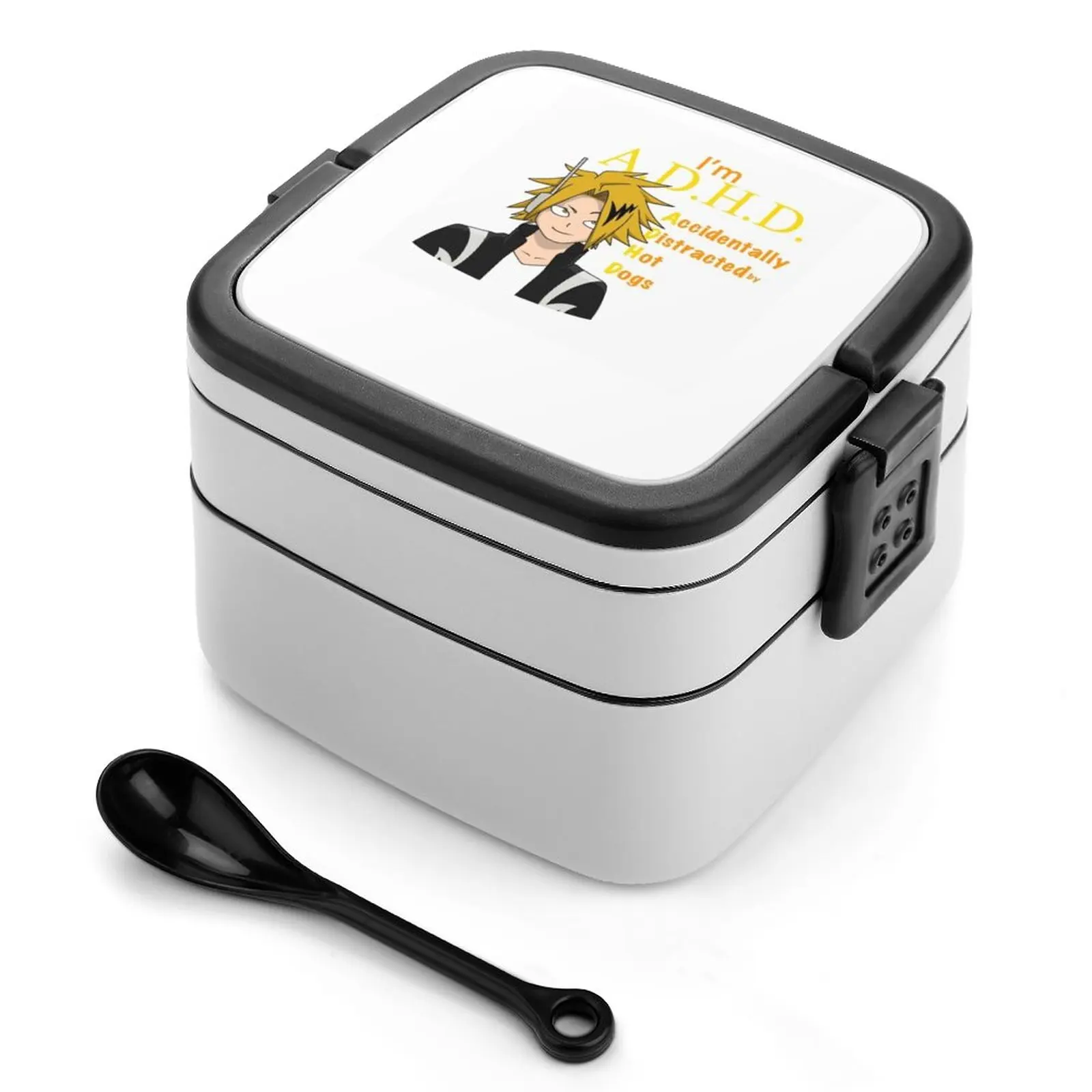 Adhd Denki Kaminari Bento Box Leak-Proof Square Lunch Box With Compartment Adhd Denki Kaminari Kaminari Denki Denki Kaminari My 1