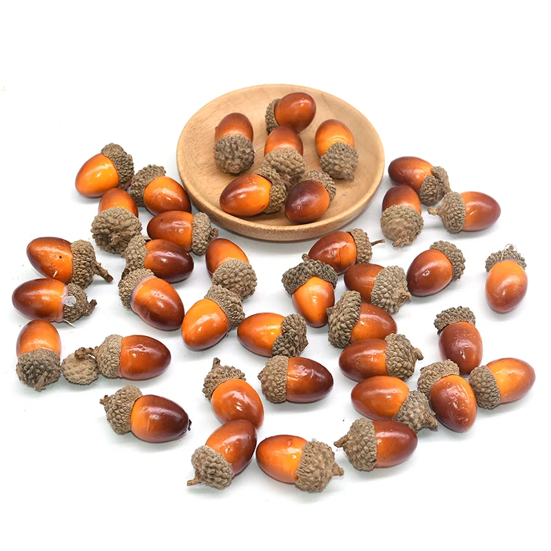 10/20/50pcs Artificial Mini Acorns Fake Foam Fruit And Vegetables Berries Flowers Merry Christmas Tree Decoration New Year Noel