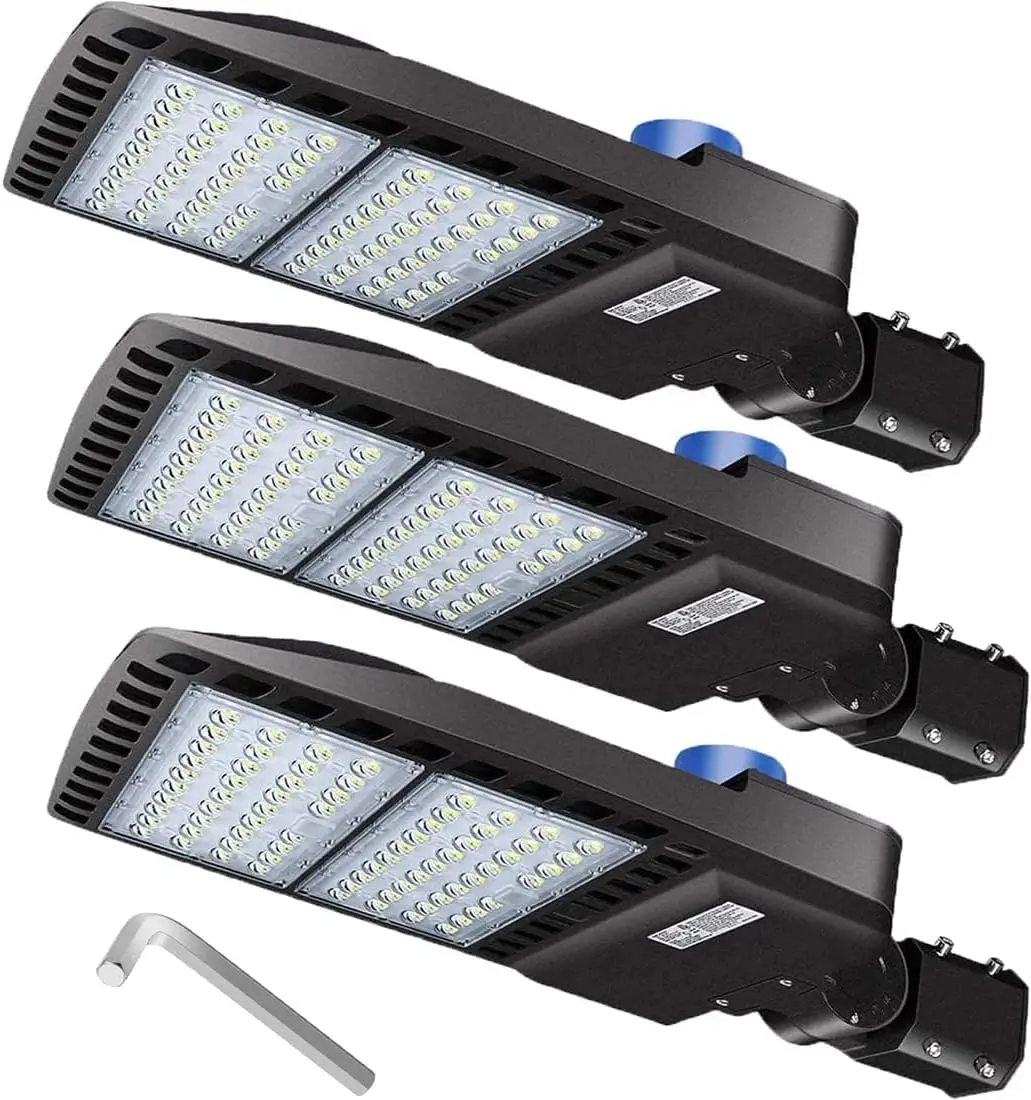 3 Pack LED Parking Lot Lights with Photocell Slip Fitter 26000lm Outdoor Dusk to Dawn Commercial Lighting