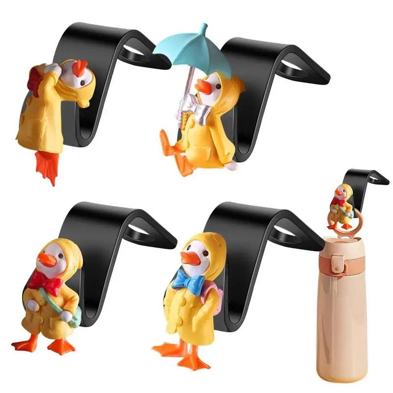 

Headrest Hooks For Car Cartoon Duck Vehicle Back Seat Headrest Hook Universal Auto Hanger Storage For Purse Groceries Bag