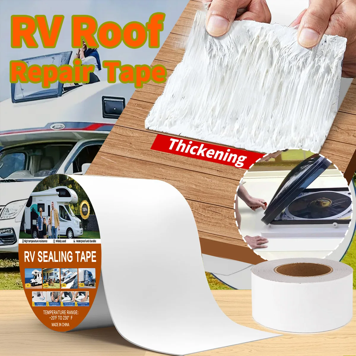 Practical Product 15FT Butyl Rubber Sealing Tape Is for RV Window, Panel Windshield