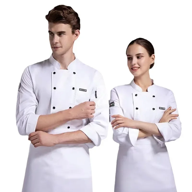Short-sleeved Chef Work Clothes for Men and Women Hotel Canteen Back Kitchen Breathable Mesh Chef Uniform Long-sleeved chef uniform
