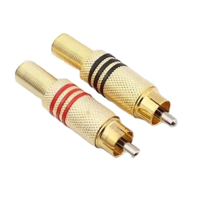 

10 шт., позолоченные штекеры для аудио AV RCA