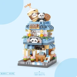 Urban Charm Building Block Set - DIY Ice Cream and Coffee Flower Shop Toy for Home Decor & Holiday Gifts (8814)