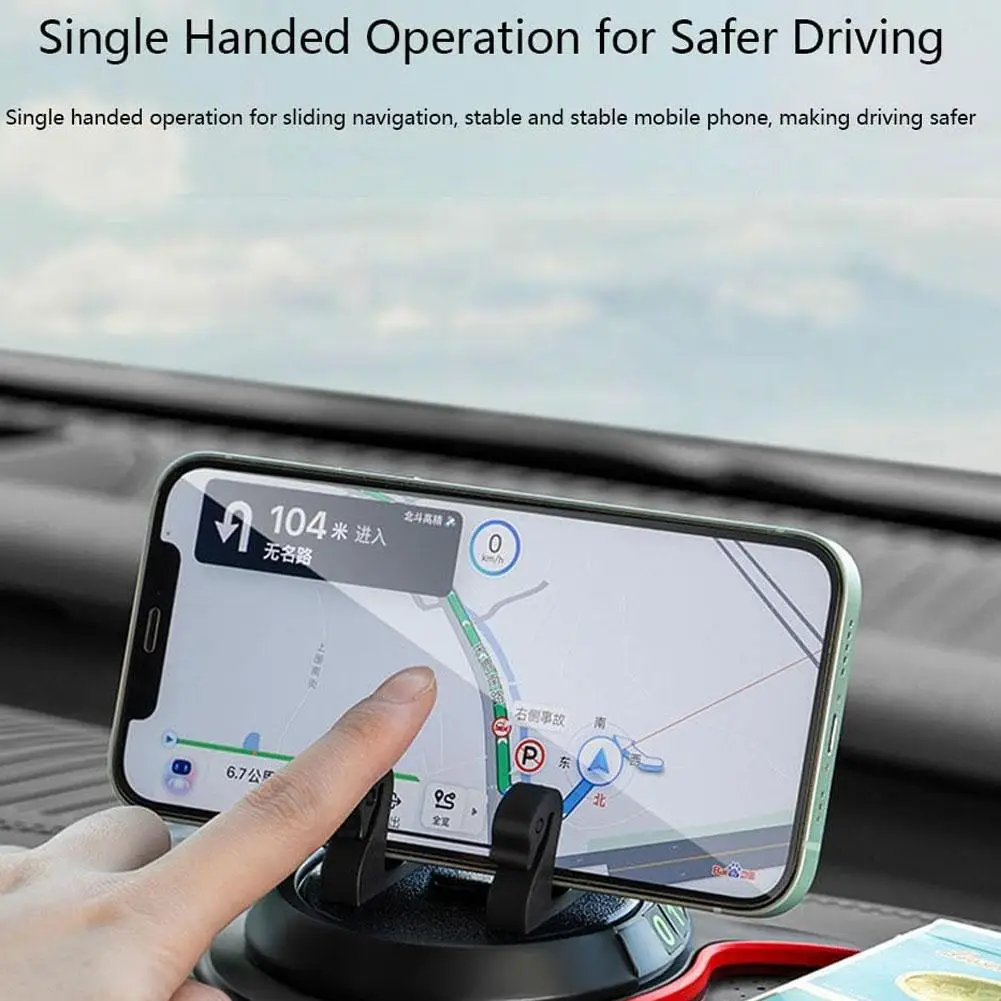 Car Multi-Functional Non-Slip Mat With Mobile Phone Holder Available In Black Red Rotatable Silicone Dashboard Car Pad Mat