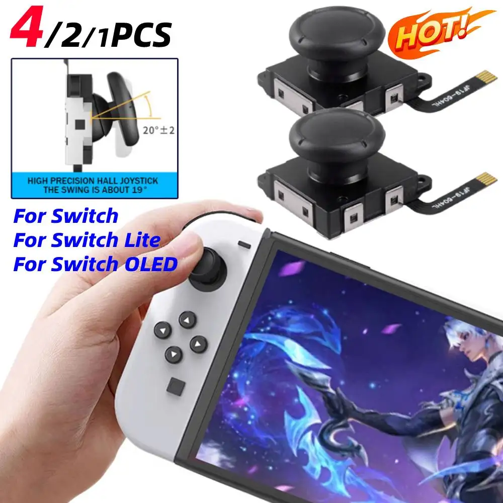 Joystick Replacement Game Joystick Hall Effect Joystick Hall Sensing Joysticks for Switch/Lite/OLED Joycon 3D Analog Thumb Stick No Drifting Electromagnetic Sticks
