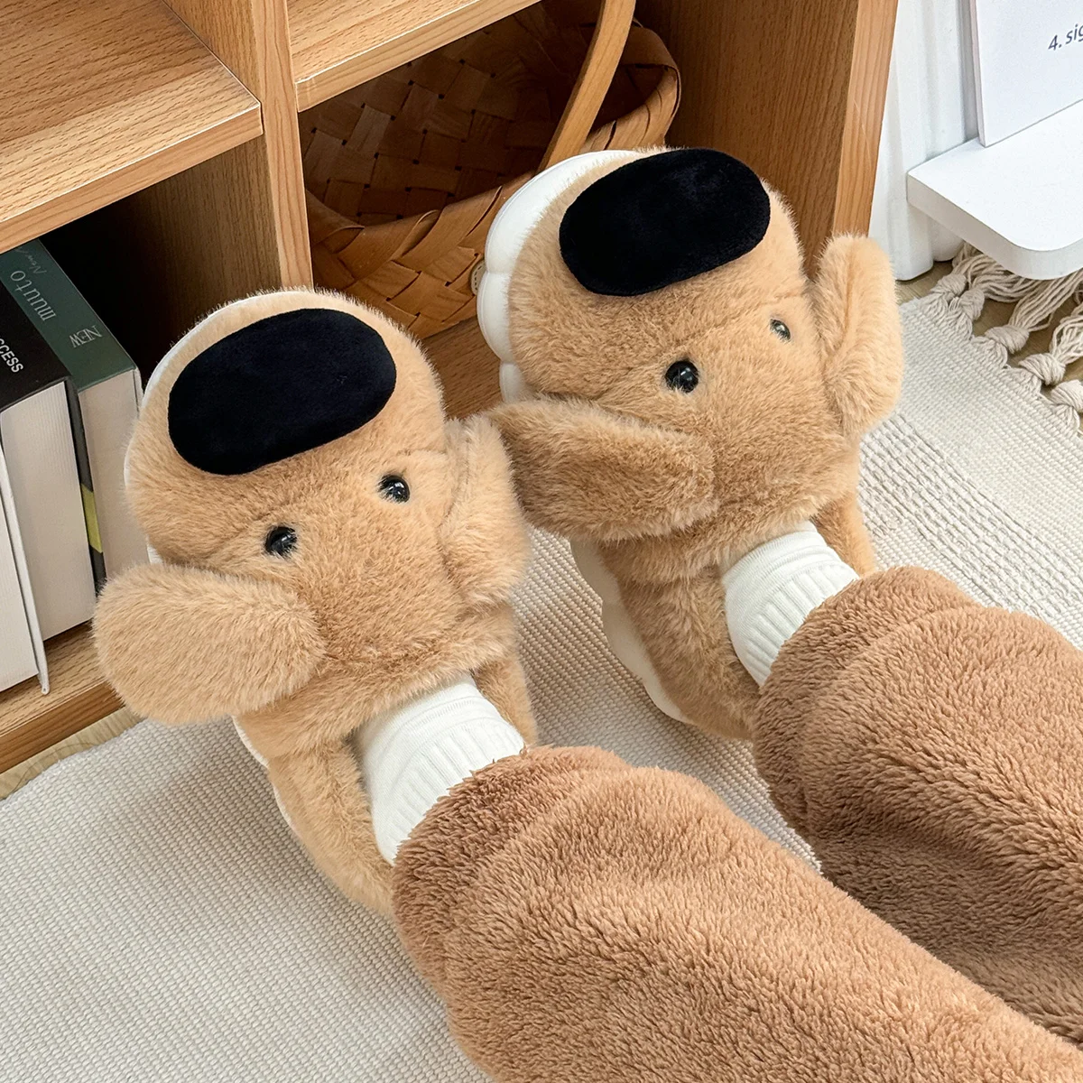 Popular Cartoon Dog Plush Slippers For Womens Cartoon Cute 3D Design indoor Home Unisex Slippers Winter QYCKABY Official-Website 3