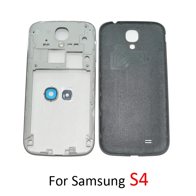 Per Samsung Galaxy S4 I9500 I9505 Custodia Per Telefono Con Sportello Posteriore Della Batteria Per Samsung S4 Cornice Centrale + Cover + Obiettivo De