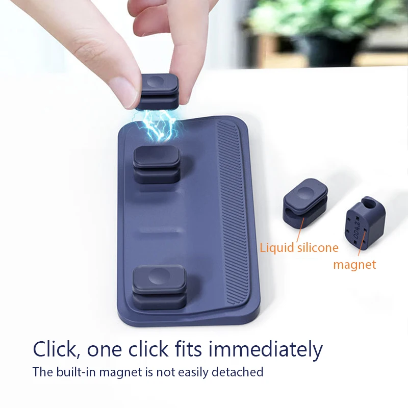 6in1 Magnetic Mouse Cable Wire Organizer Desktop Cable Clip Protector Cord Winder Row Plug Fixed USB Charging Line Holder Magnet cable organizer