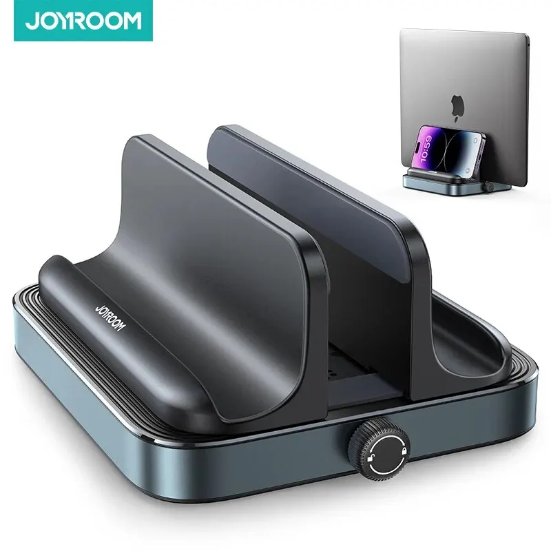Joyroom 수직 노트북 스탠드, 휴대폰 Monut 거치대 데스크탑 스탠드 거치대, 조절 가능한 도크 포함, 모든 맥북, 삼성, HP, 델 북에 적합