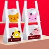 Thick Shopping Handle Plastic Bag Reusable Packaging Bag Supermarket Bandle Fruit Food Transparent Shopping Bags Vest Pouch 2