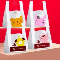 Thick Shopping Handle Plastic Bag Reusable Packaging Bag Supermarket Bandle Fruit Food Transparent Shopping Bags Vest Pouch 2
