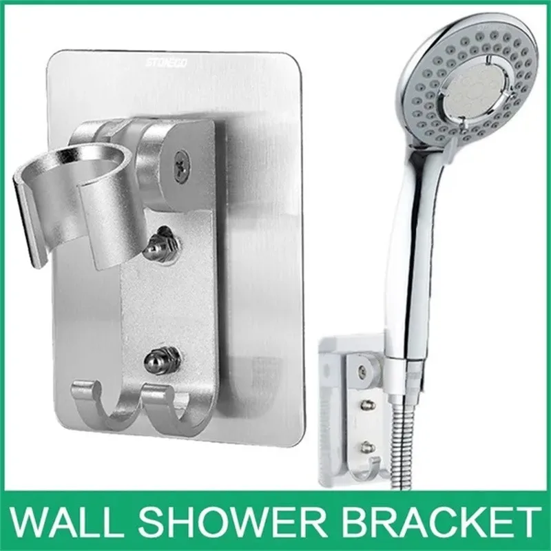 New Aluminum Wall Gel Mounted Shower Head Brackethand Held Adjustable