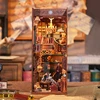 NEW DIY Wooden Book Nook Shelf Insert Kits Sherlockk Holmess Detective Agency Bookends Miniature Building Kits Bookshelf Gifts 3