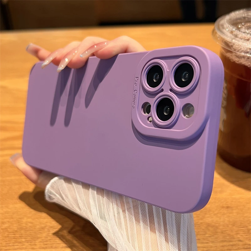 Coque de téléphone en silicone liquide de luxe pour iPhone 11 12 13 14 15 16 Pro Max X XS Max XR 7 8 Plus coque antichoc souple_voghion.com