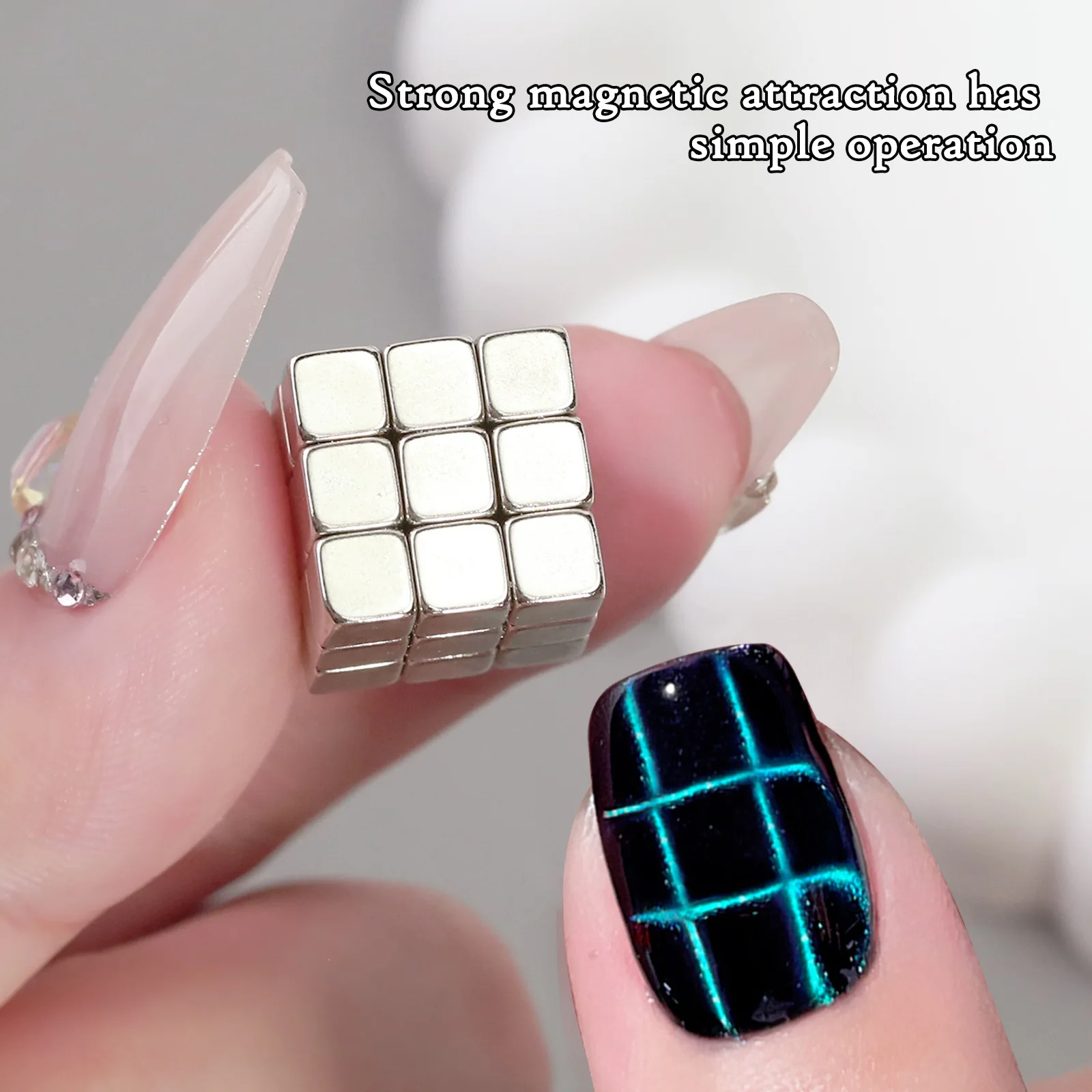 Mini Square Magnets Strong Multifunctional 27pcs For Water Ripple Cat's Eye Nail Art Magic Cube Design
