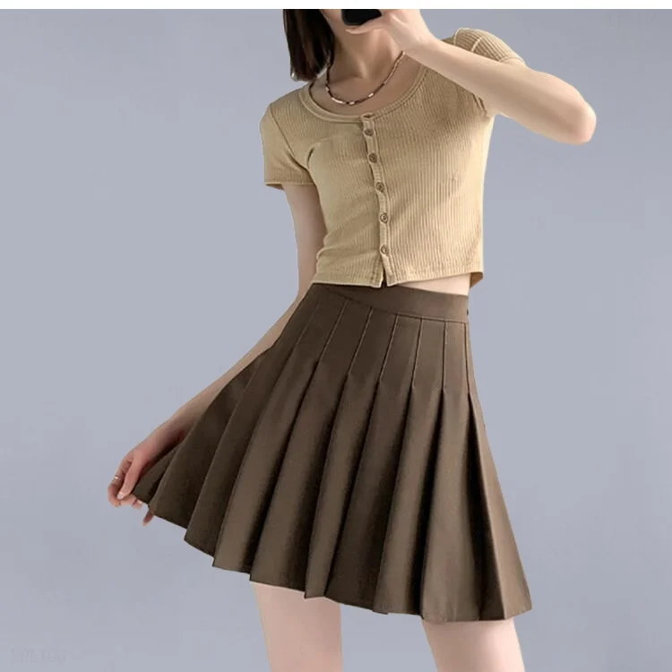 Fahsyee Jupe En Cuir Synthétique Taille Haute - Style Crayon, Mini, Fermeture Éclair Devant - Femme Fashion S-XXL