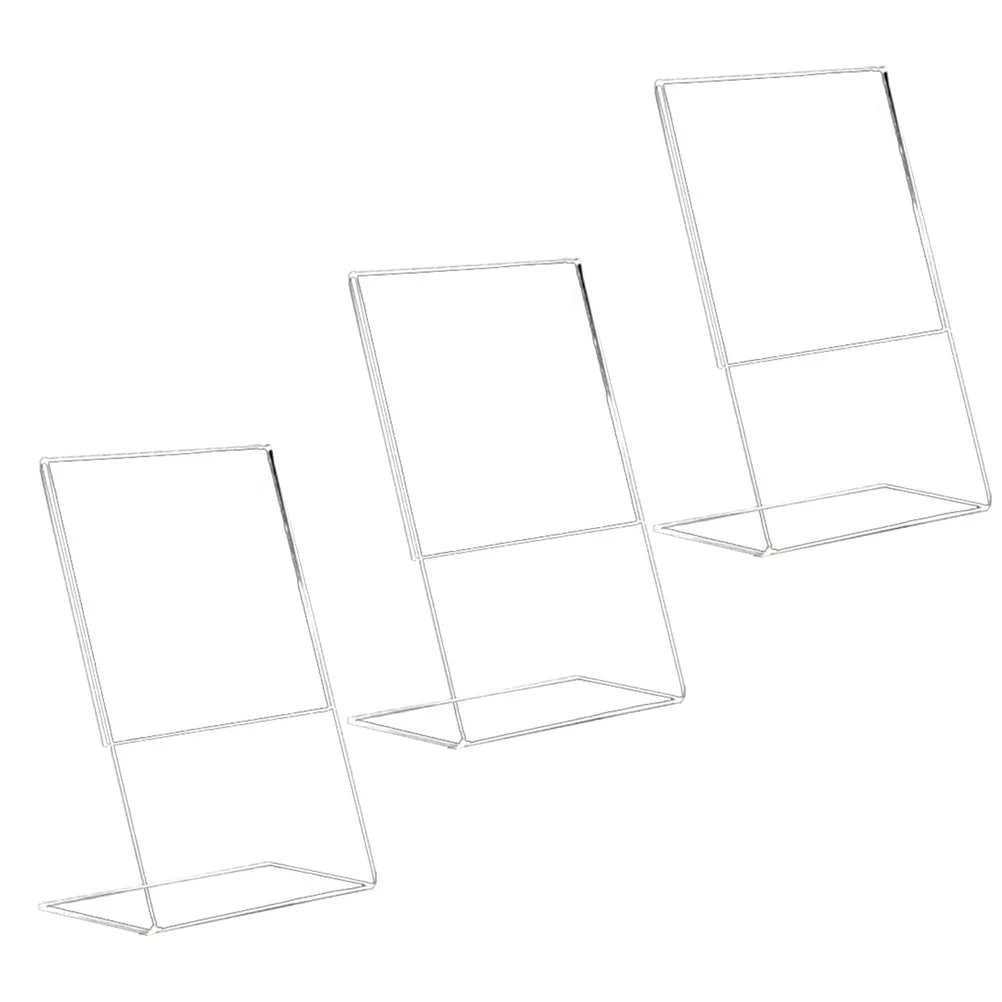 Acrylic Sign Holder Plastic Shelf Tags Versatile Acrylic Rack Table Number Holder Acrylic Slanted Sign Holder