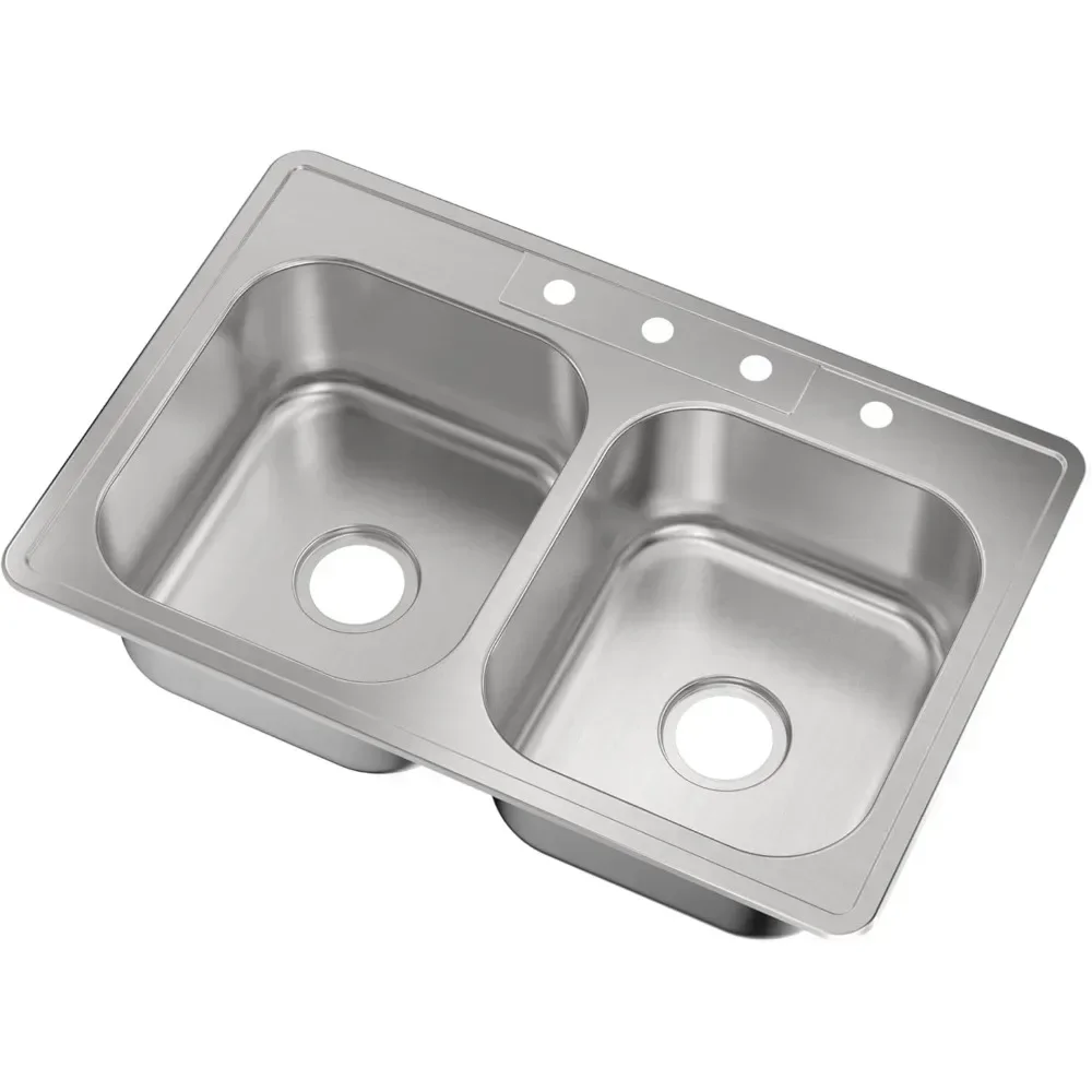 Kitchen Sink Stainless Steel Drop In Top Mount,Self Rimming 6