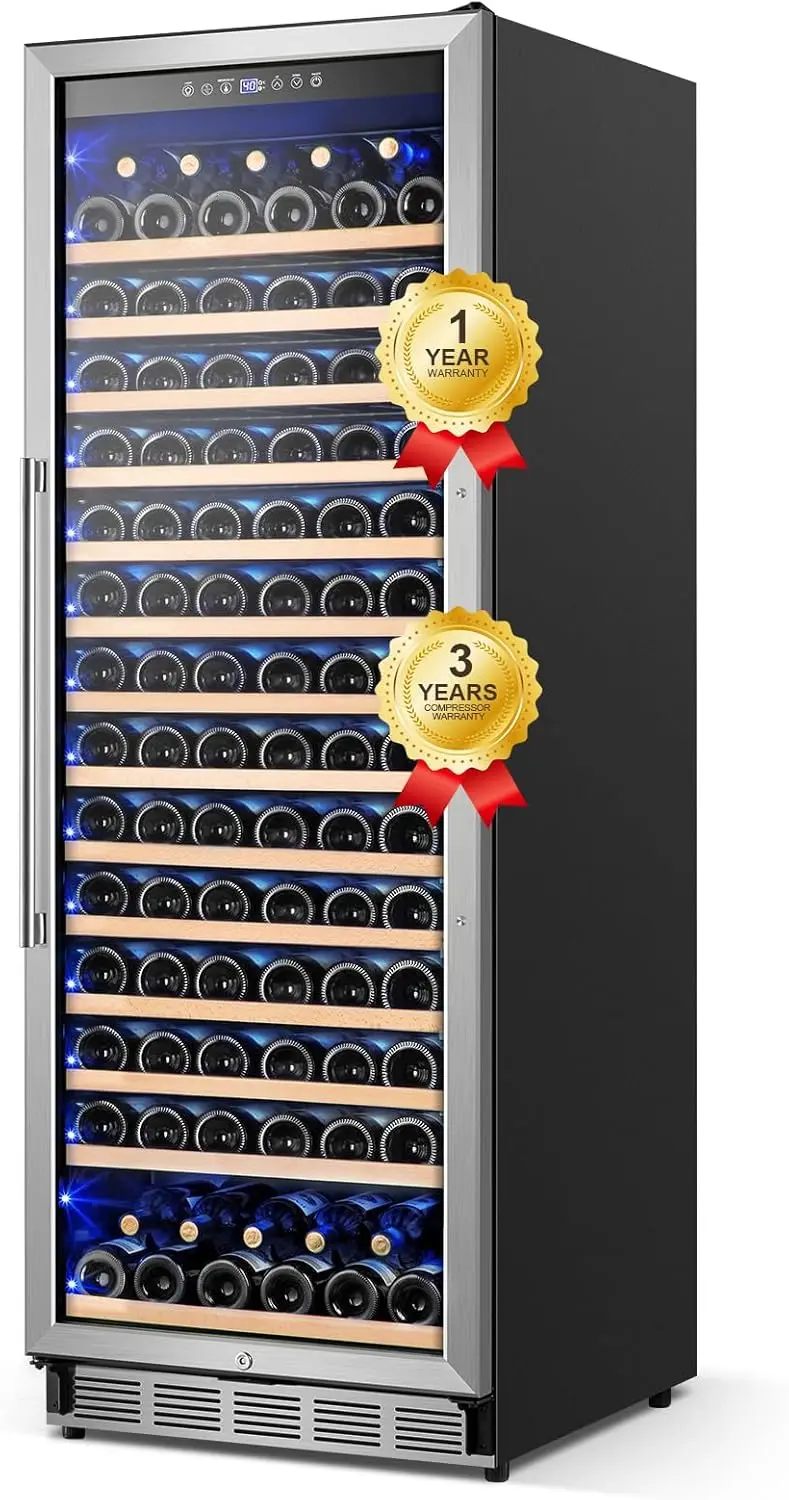 Fridge Freestanding,173 Bottles 24 Inch Wine Cooler Refrigerator, Tall Wine Fridge with Compressor Low Noise Fast Cooling