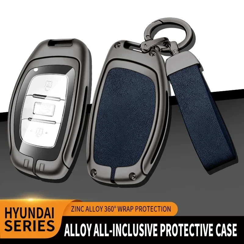 thumbnail image 2 of Hyundai Key Fob Cover - Zinc Alloy Case For Sonata Santa Fe Tucson 2 of 9