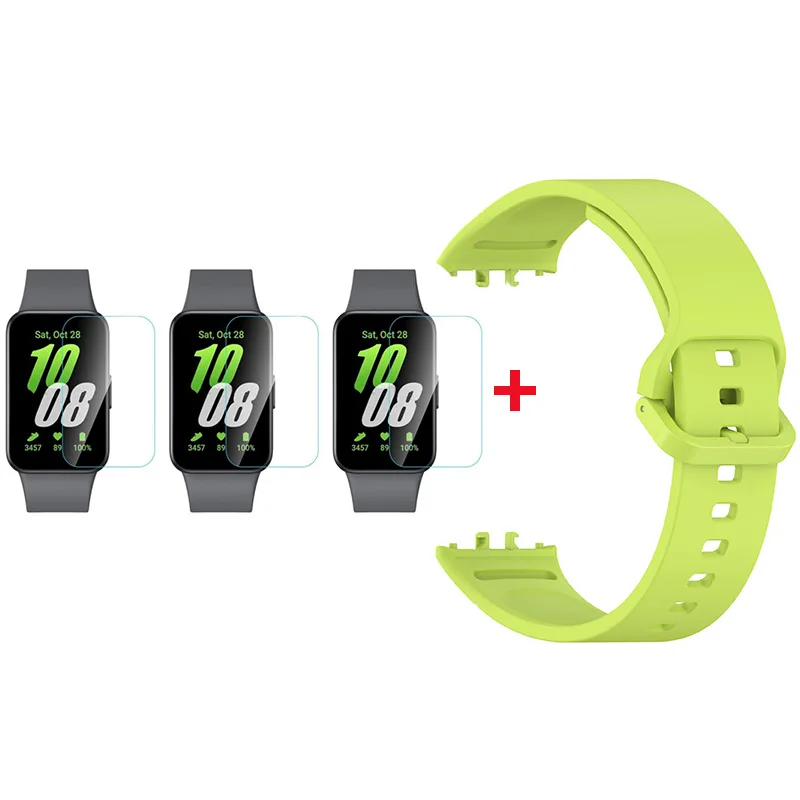 Dual-Purpose Silicone Strap with Screen Protector for Fitness Tracker Wristbands
