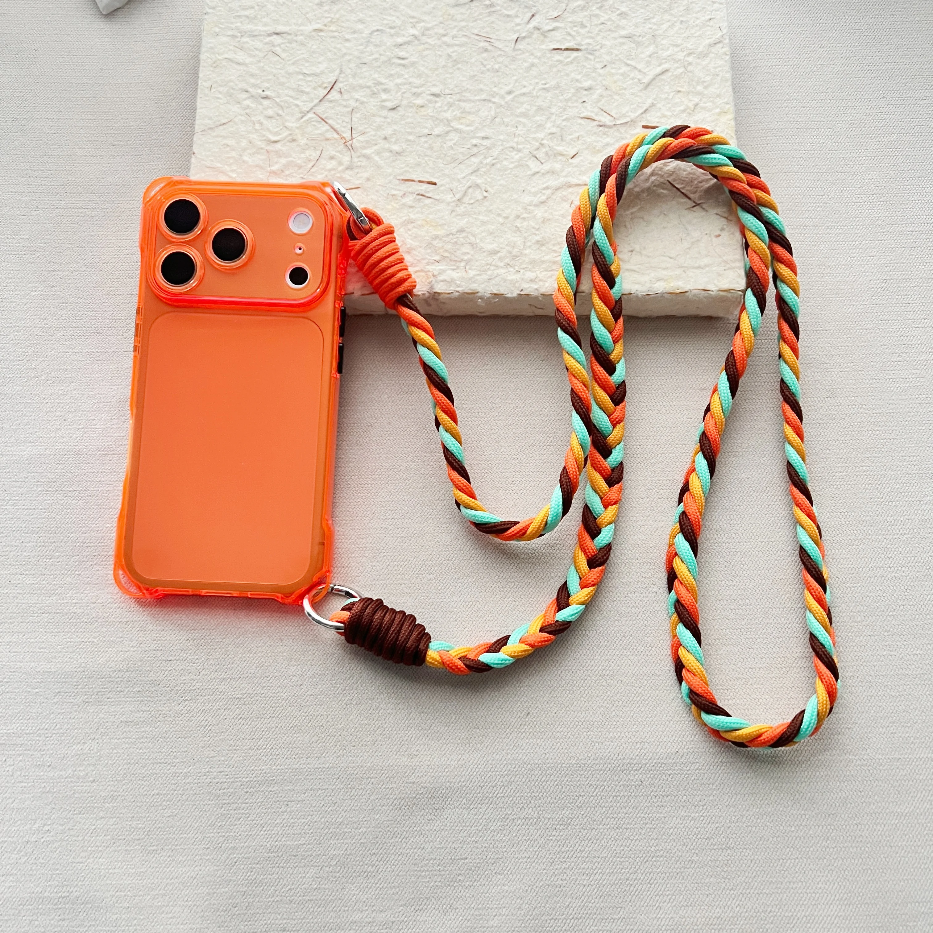 Braided Lanyard Crossbody Phone Case with Air Drop Protection