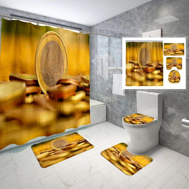 Reateforin Funny Cool Money Shower Curtains for Mens Bathroom Accessories  Set Black Gold 100 Dollar …See more Reateforin Funny Cool Money Shower