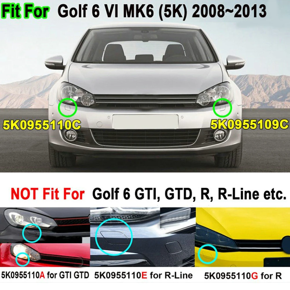 

2 шт., колпачки для омывателя передней фары Golf 6 MK6 2008-13, 5K0955109C