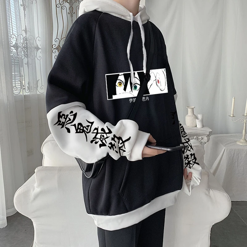 Anime Demon Slayer Hoodies Men Harajuku Cool Iguro Obanai Eyes Manga  Sweatshirt Casual Unisex Oversized Winter Patchwork Hoodies - Hoodies u0026  Sweatshirts - AliExpress