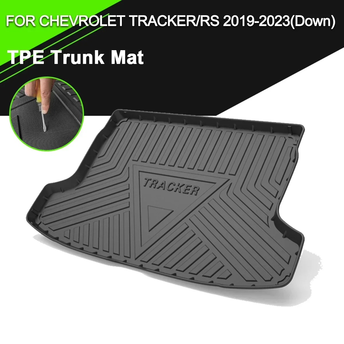 

Car Rear Trunk Cover Mat TPE Waterproof Non-Slip Rubber Cargo Liner Accessories For Chevrolet Tracker/Tracker RS 2019-2023(Down)